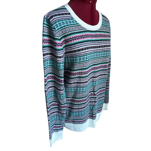 Talbots Women’s Size Large Lambs Wool Blend Fair Aisle Sweater - Picture 2 of 7